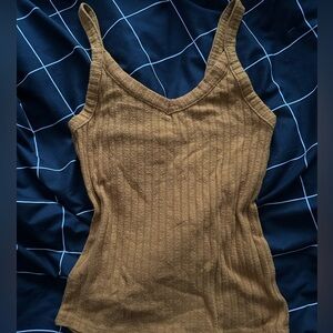 American Eagle Outfitters Tan Ribbed Camisole
